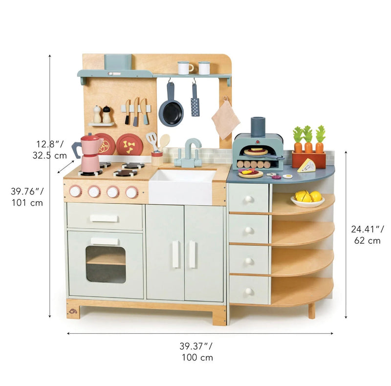 Baby Station Kit cozinha com forno de pizza mais geladeira byside