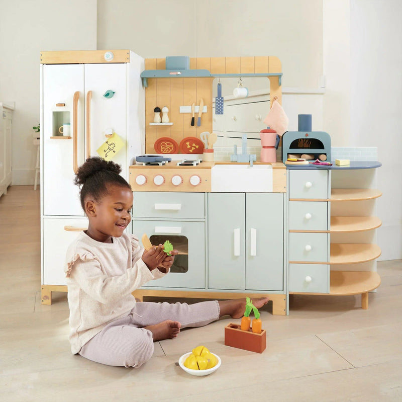 Baby Station Kit cozinha com forno de pizza mais geladeira byside