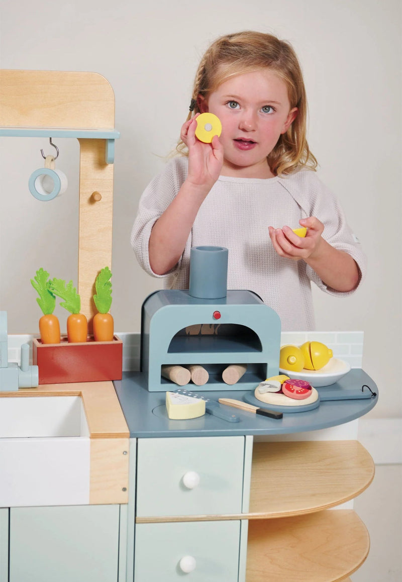 Baby Station Kit cozinha com forno de pizza mais geladeira byside