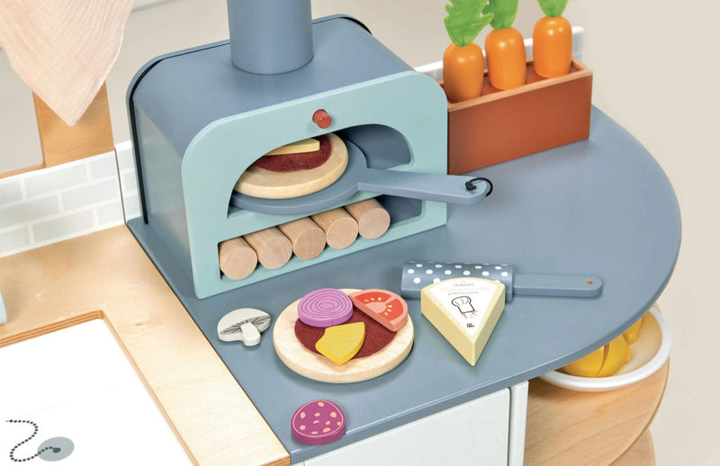 Baby Station Kit cozinha com forno de pizza mais geladeira byside