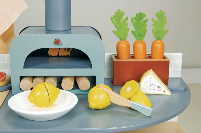 Baby Station Kit cozinha com forno de pizza mais geladeira byside