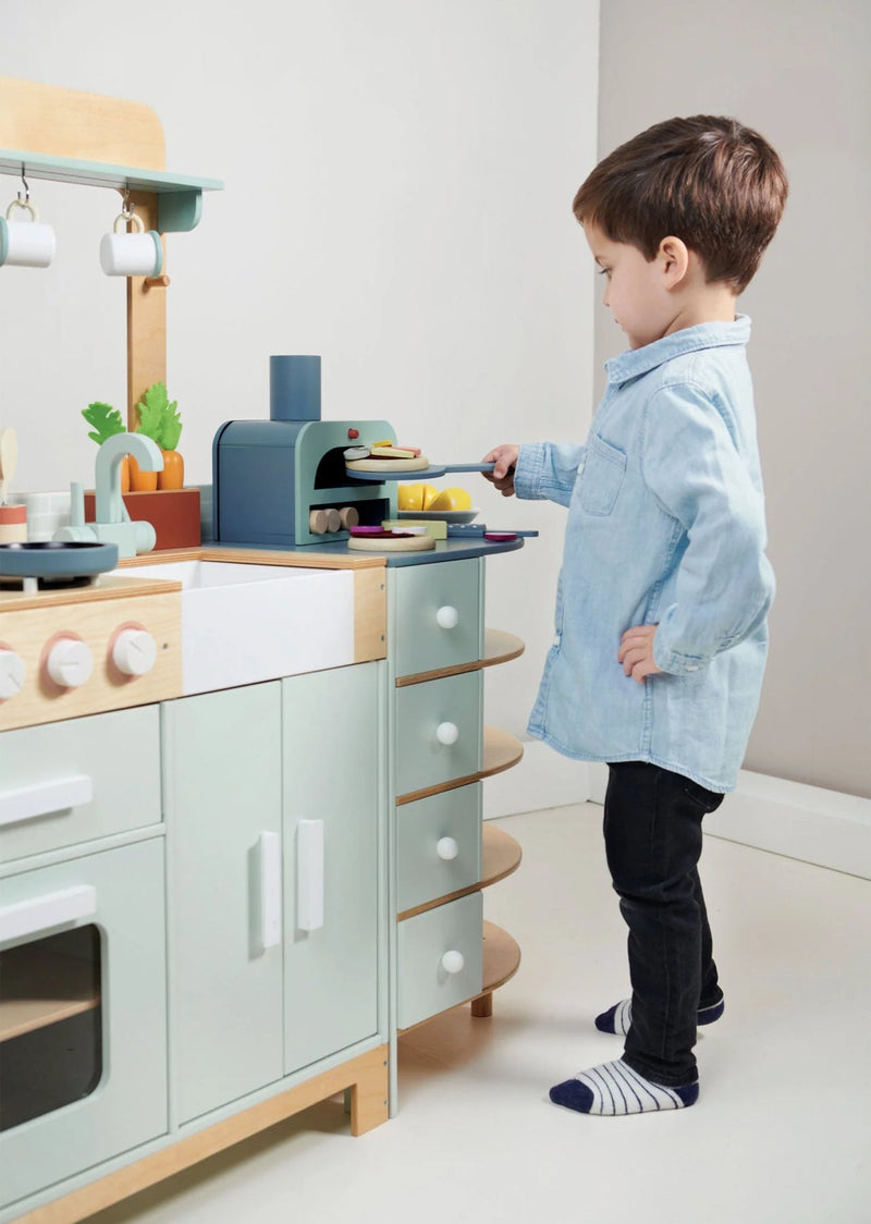 Baby Station Kit cozinha com forno de pizza mais geladeira byside