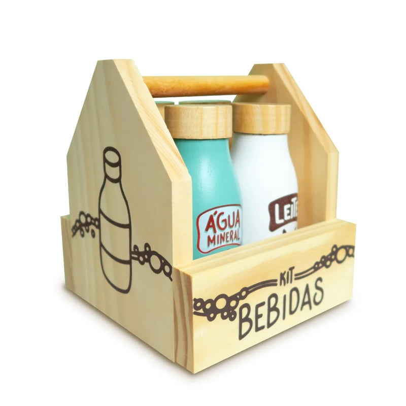 Kit Bebidas Brinquedo em Madeira