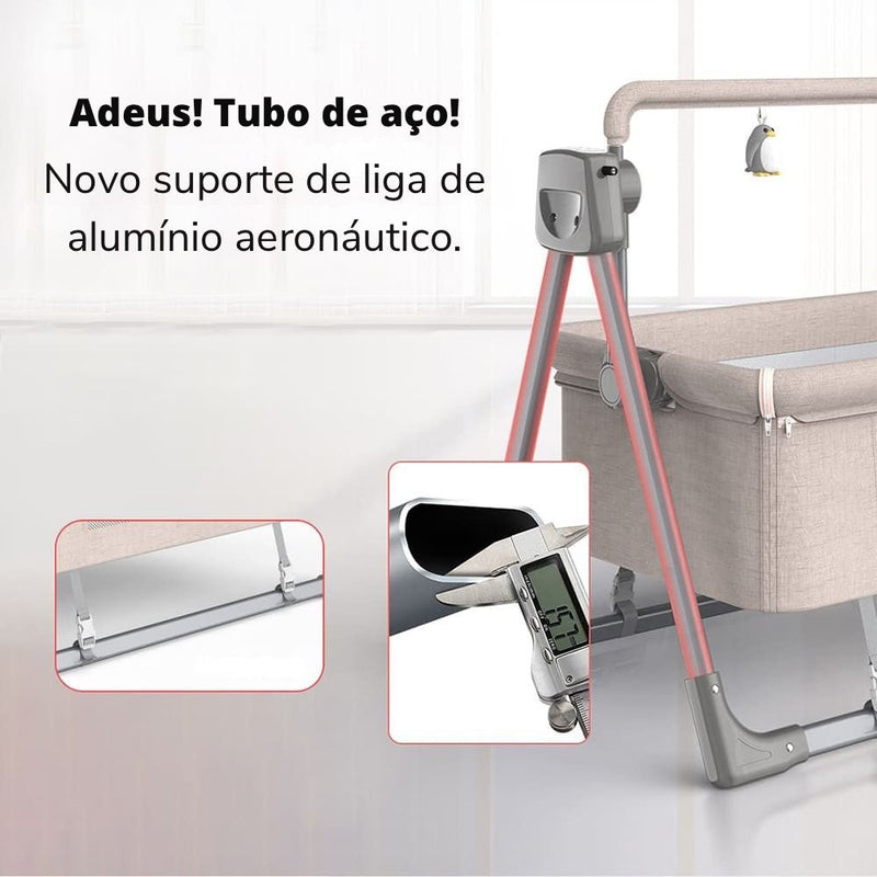 Berço dobrável elétrico automático BabyStation com balanço automático para bebê recém-nascido com rede mosquiteira